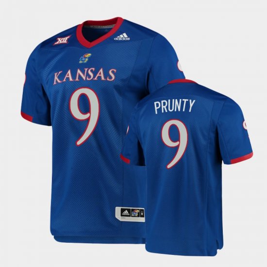 #9 Karon Prunty Premier Kansas Football Mens Royal Jersey 776366-822