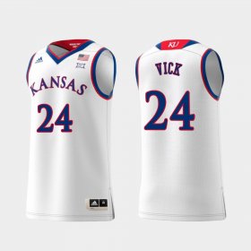 #24 Lagerald Vick Replica Kansas Jayhawks Swingman College Basketball Mens White Jersey 238624-922