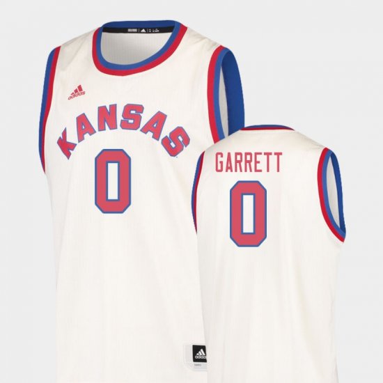 #0 Marcus Garrett Hardwood Classics Kansas Jayhawks College Basketball Men\'s Cream Jersey 677705-588