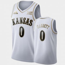 #0 Marcus Garrett Golden Edition Kansas Jayhawks Limited Mens White Jersey 432744-214