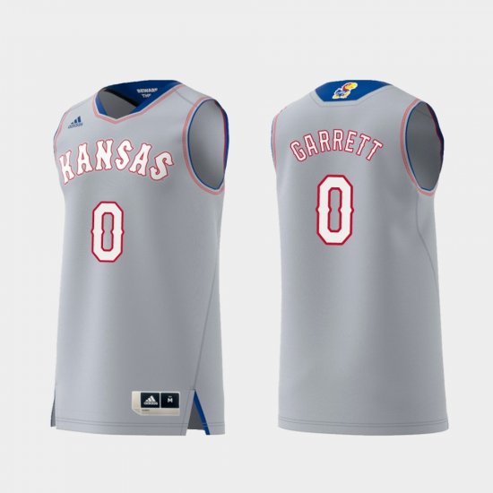 #0 Marcus Garrett Replica University of Kansas Swingman College Basketball Mens Gray Jersey 809008-616