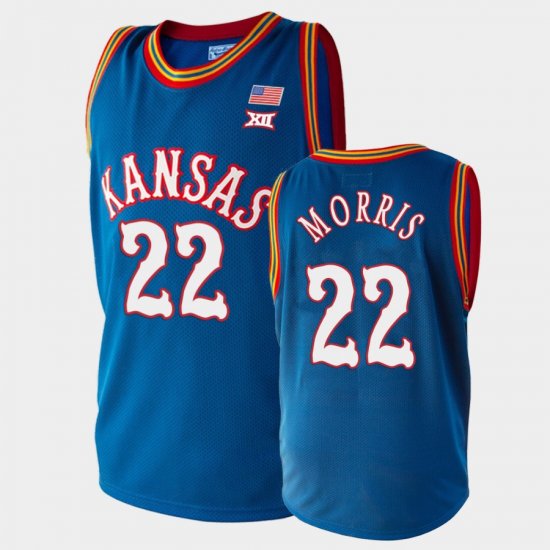 #22 Marcus Morris College Basketball University of Kansas Clippers Mens Royal Jersey 227437-684