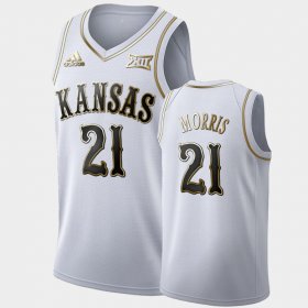 #21 Markieff Morris Golden Limited University of Kansas Men's White Jersey 772616-558