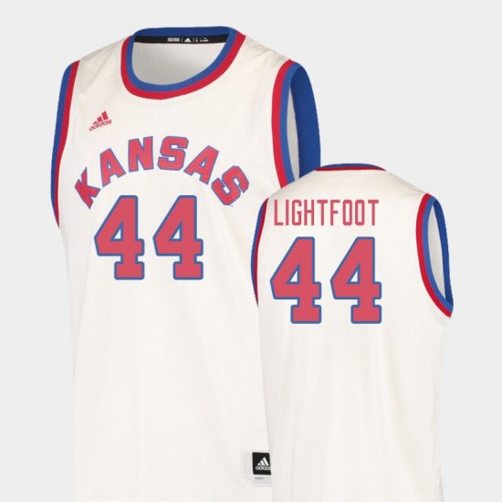 #44 Mitch Lightfoot Hardwood Classics Kansas College Basketball Men\'s Cream Jersey 886608-429