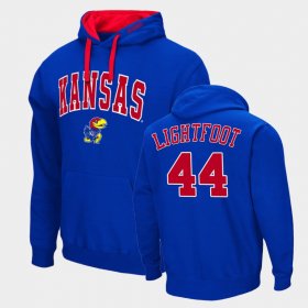 #44 Mitch Lightfoot Arch & Logo 2.0 Jayhawks Pullover Men's Royal Hoodie 703207-904