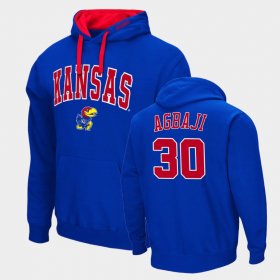 #30 Ochai Agbaji Arch & Logo 2.0 University of Kansas Pullover Men Royal Hoodie 567354-610