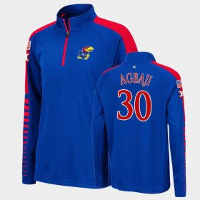 #30 Ochai Agbaji Colosseum Kansas Quarter-Zip Pullover Men Royal Jacket 337761-971