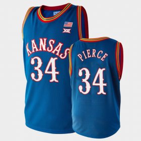 #34 Paul Pierce College Basketball Kansas Retired Player Men Royal Jersey 232315-376