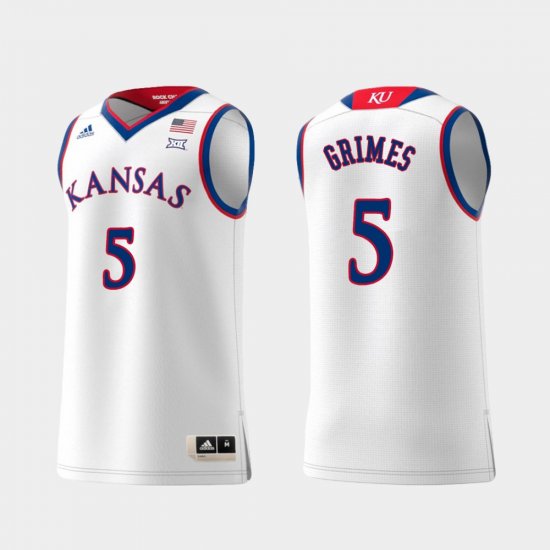 #5 Quentin Grimes Replica Kansas Swingman College Basketball Men\'s White Jersey 234911-344