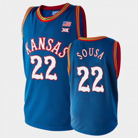 #22 Silvio De Sousa College Basketball University of Kansas Men\'s Royal Jersey 674241-912