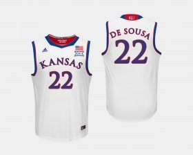 #22 Silvio De Sousa College Basketball Jayhawks Mens White Jersey 530055-421