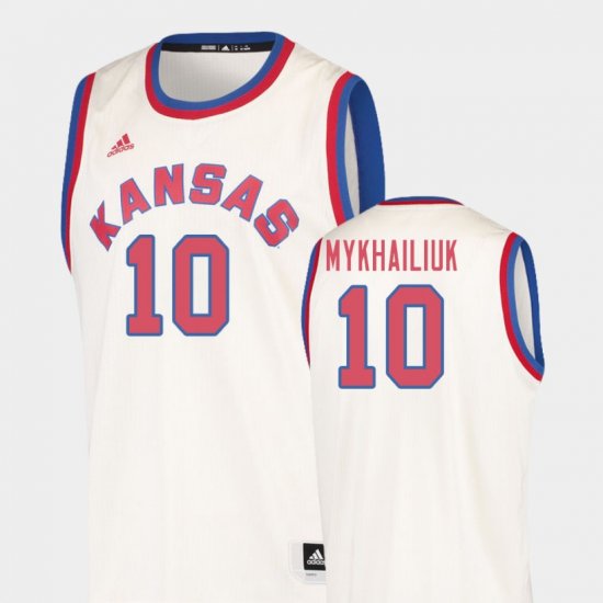 #10 Sviatoslav Mykhailiuk Hardwood Classics University of Kansas College Basketball Mens Cream Jersey 136617-939