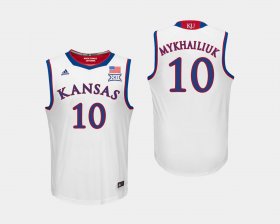 #10 Sviatoslav Mykhailiuk College Basketball Kansas Jayhawks Men's White Jersey 929140-184