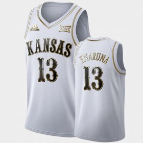 #13 Tristan Enaruna Golden Edition Kansas Jayhawks Limited Men's White Jersey 418658-614