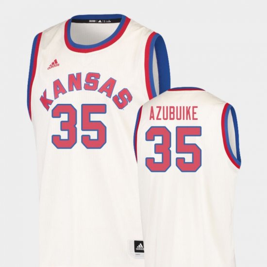 #35 Udoka Azubuike Hardwood Classics Kansas Jayhawks College Basketball Men\'s Cream Jersey 859872-622