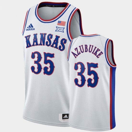 #35 Udoka Azubuike 1990s Throwback Jayhawks Men\'s White Jersey 256416-171