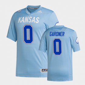 #0 Velton Gardner Premier Jayhawks Strategy Mens Light Blue Jersey 703165-513