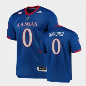 #0 Velton Gardner Premier Kansas Jayhawks Football Men Royal Jersey 362341-207