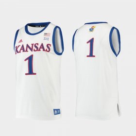 #1 Replica University of Kansas College Basketball Men's White Jersey 137779-944